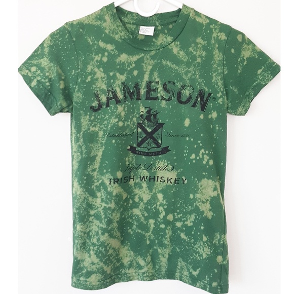 None Tops - Jameson Irish Whiskey T-Shirt Custom Bleached